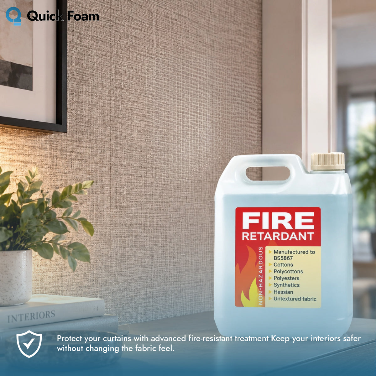 Fabric Fire Retardant Treatment for Natural & Synthetic Fabrics - Gallon