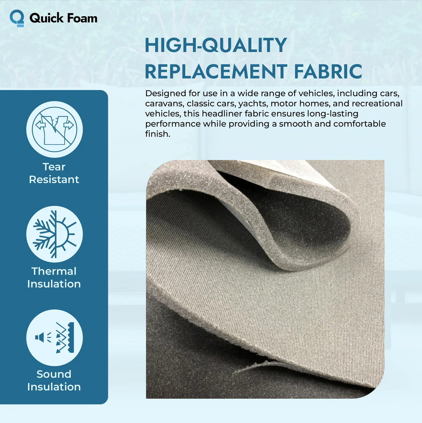 12MM Grey Scrim Foam Fabric