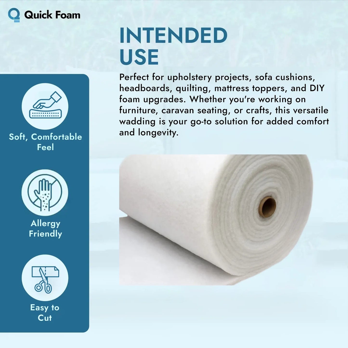 150cm 15oz (500g) Upholstery Wadding