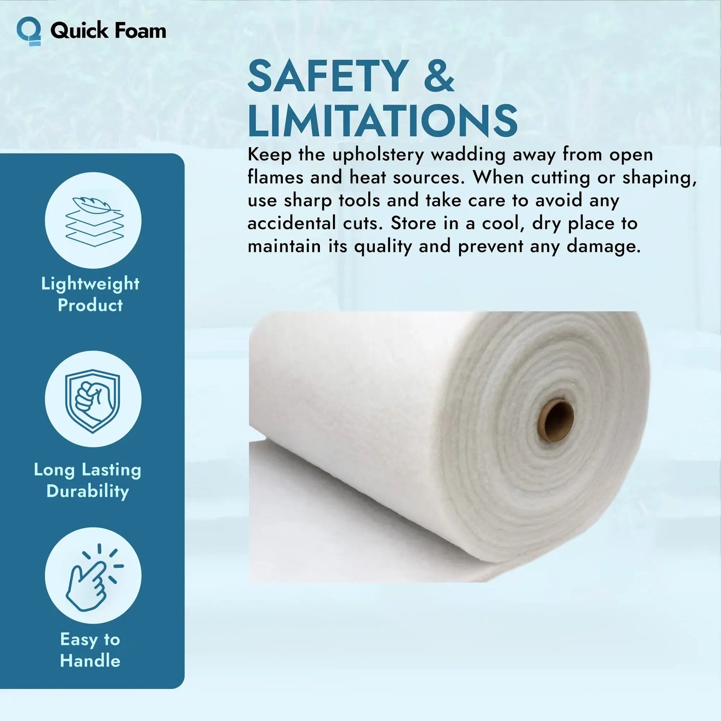 150cm 15oz (500g) Upholstery Wadding