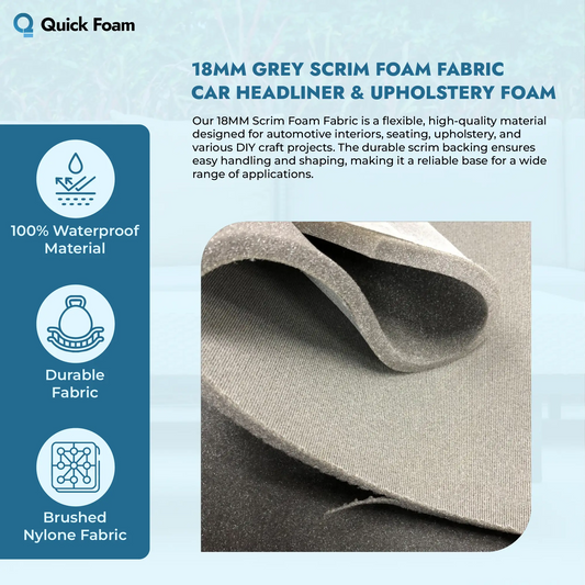 18MM Grey Scrim Foam Fabric