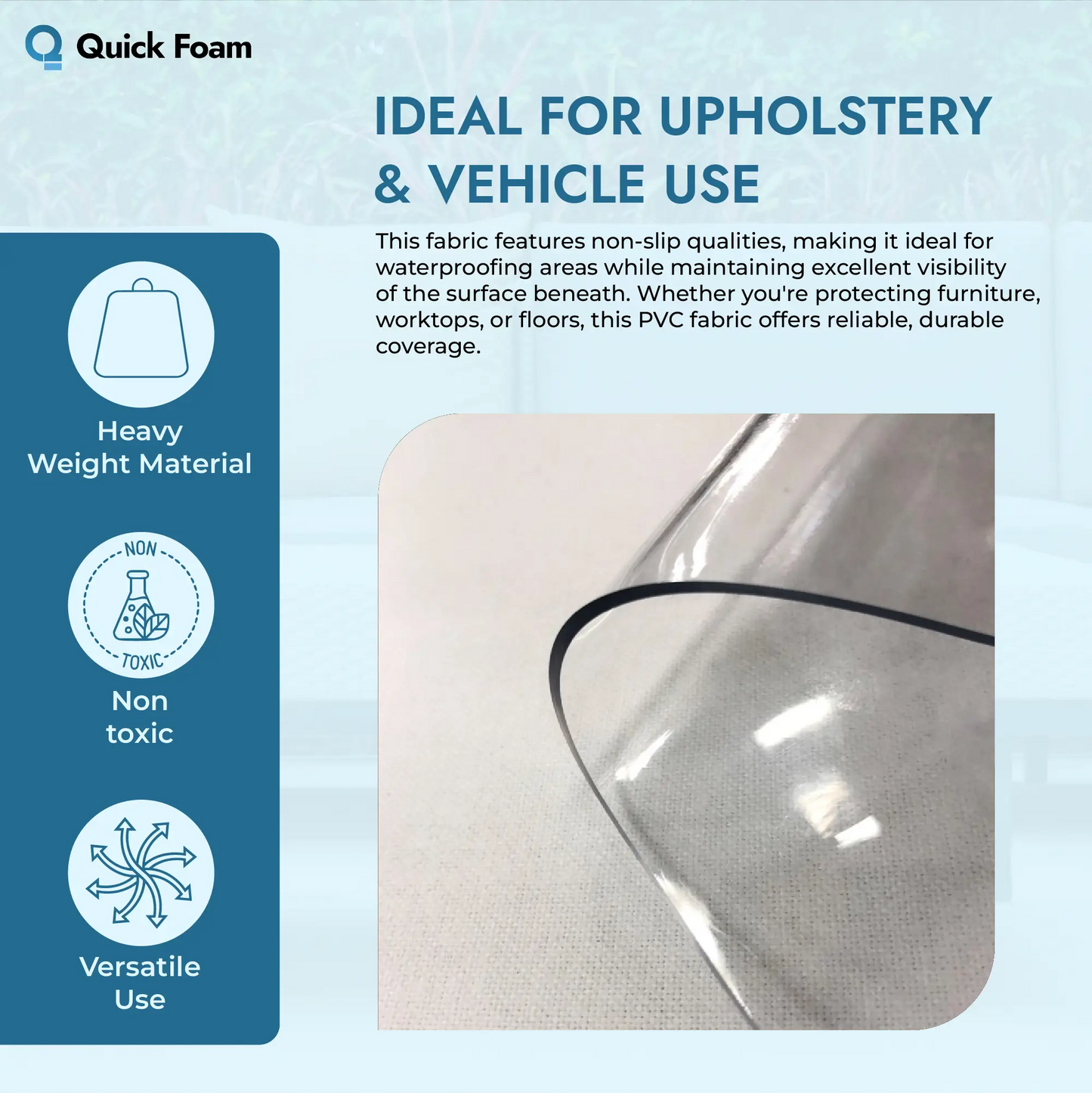 1MM Heavy Duty Clear PVC Fabric