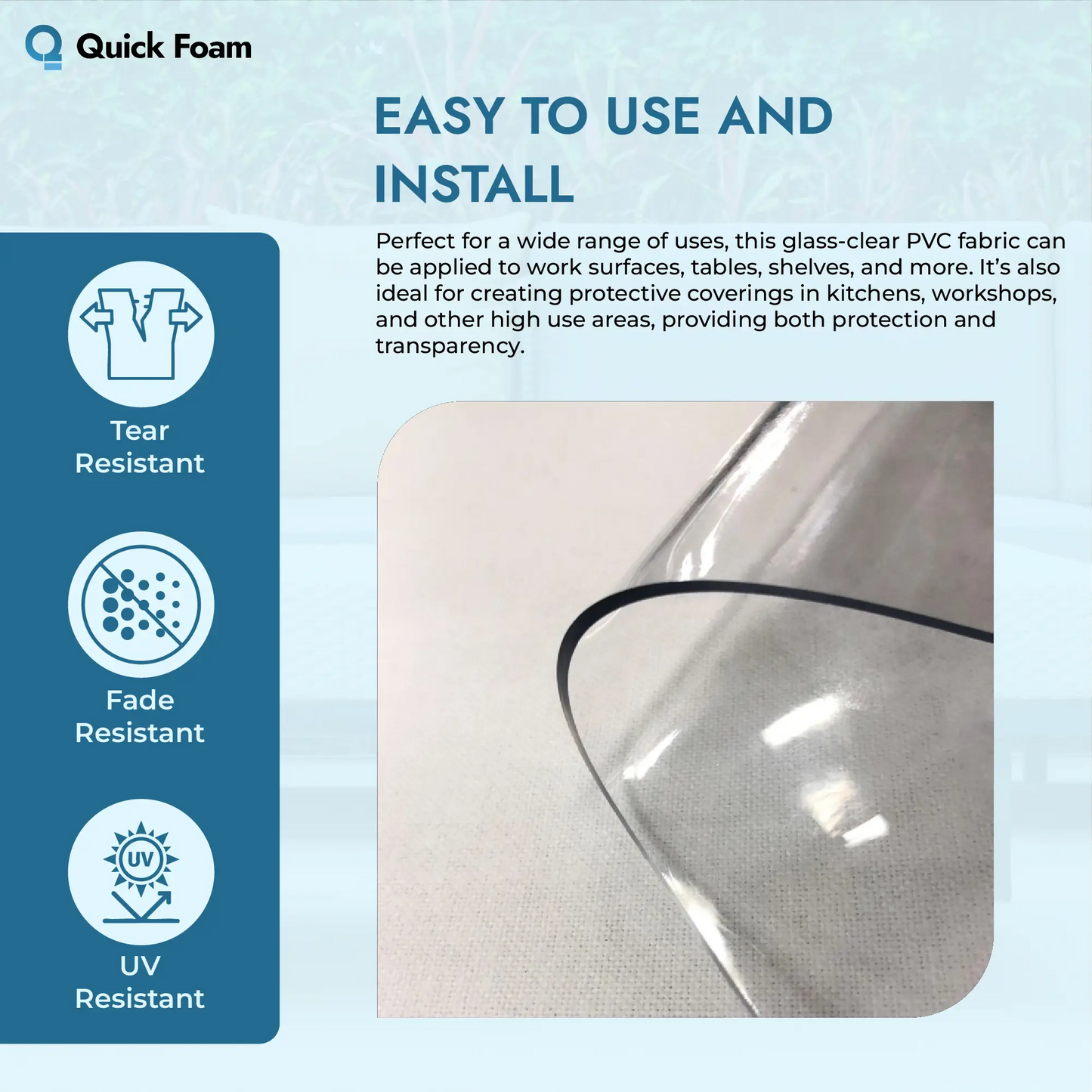 1MM Heavy Duty Clear PVC Fabric