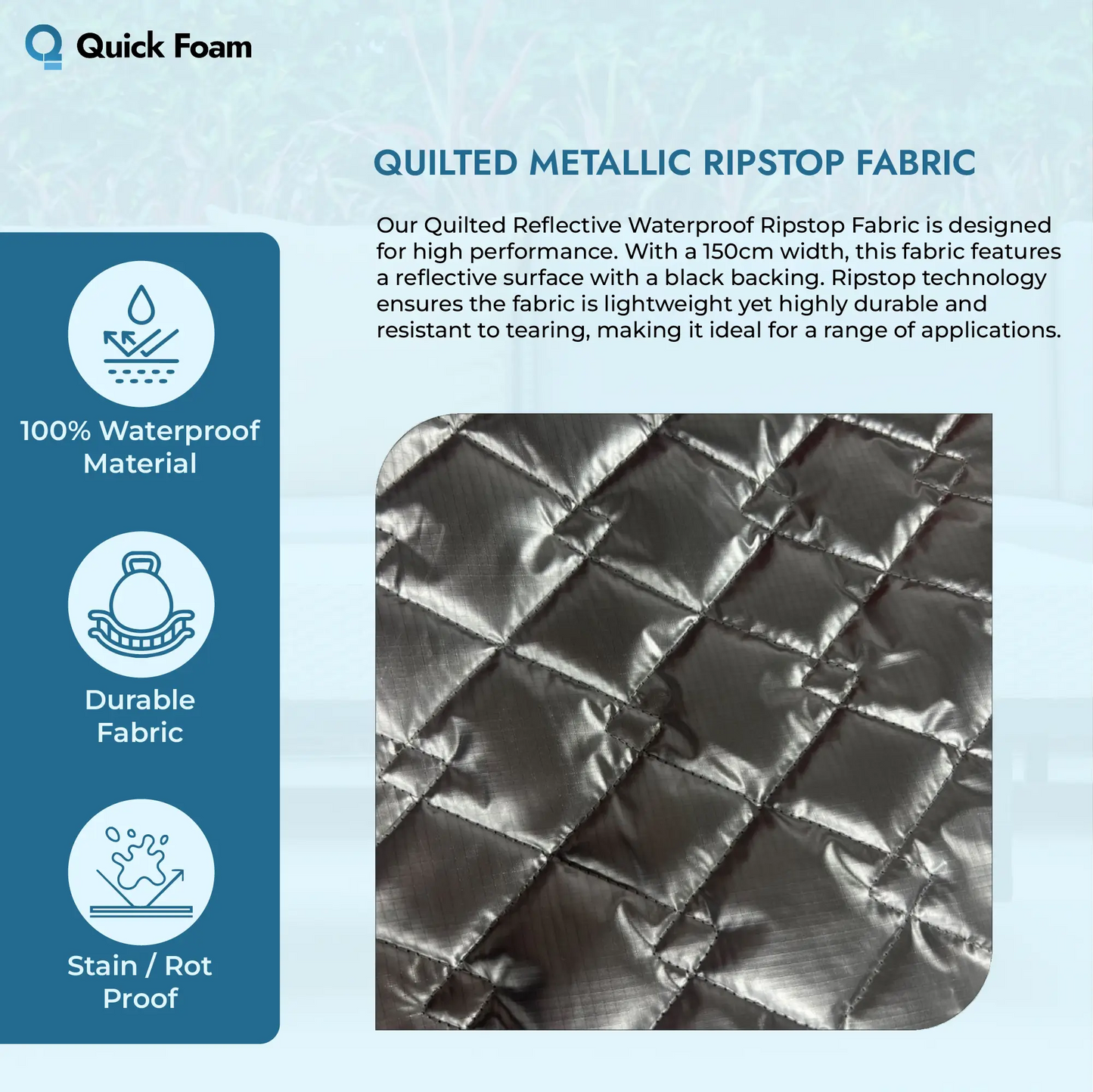 Quilted Metallic Ripstop Fabric