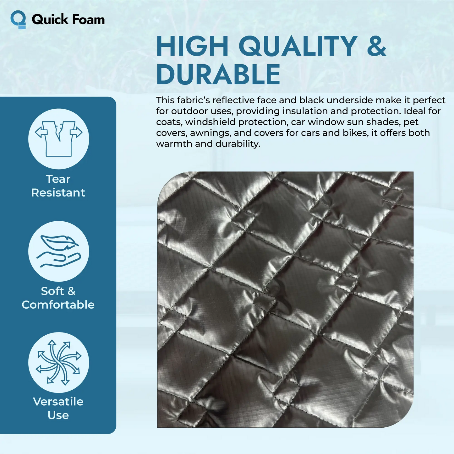 Quilted Metallic Ripstop Fabric