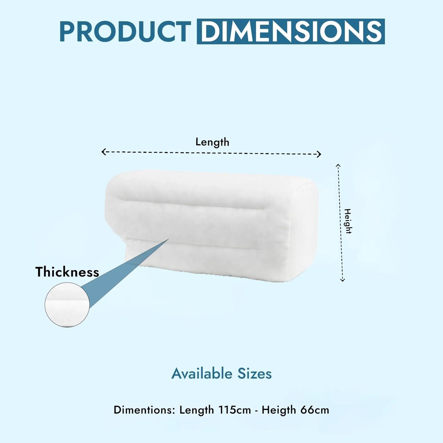 3-Seater Hollow Fibre Back Cushion (115cm x 66cm)