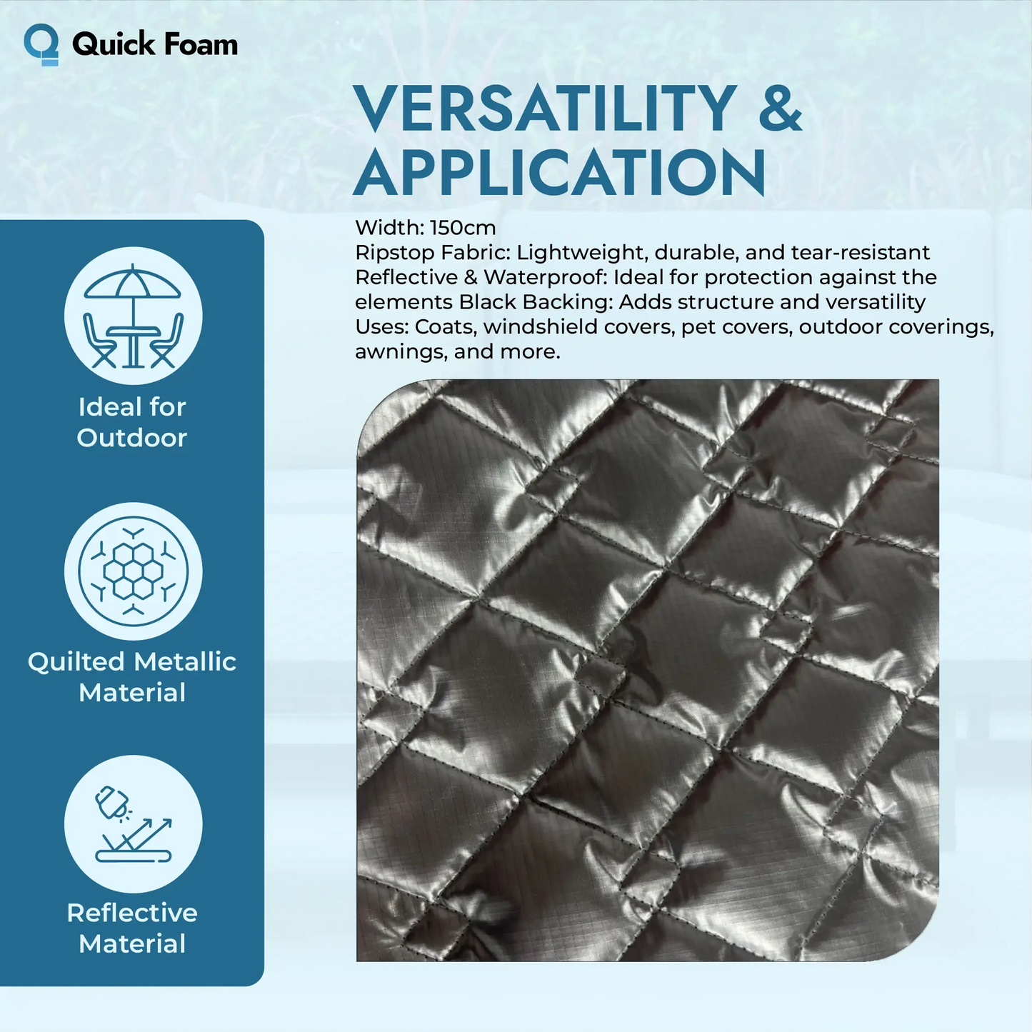 Quilted Metallic Ripstop Fabric