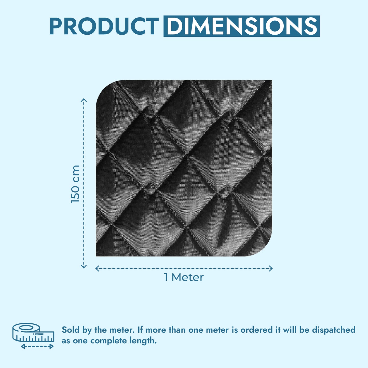 Fleece Backed Quilted Fabric - Double Sided 4oz Waterproof, 150cm Wide