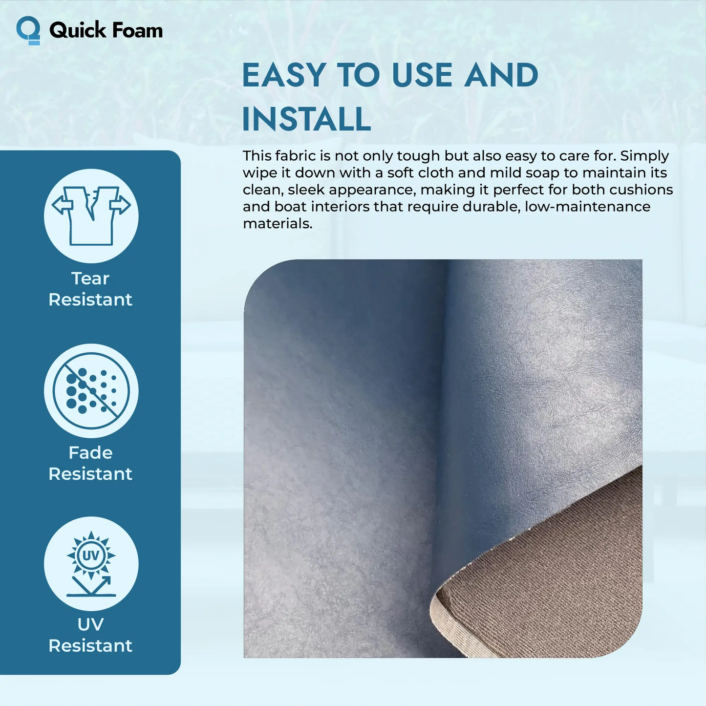 4MM Foam Backed Leatherette Fabric