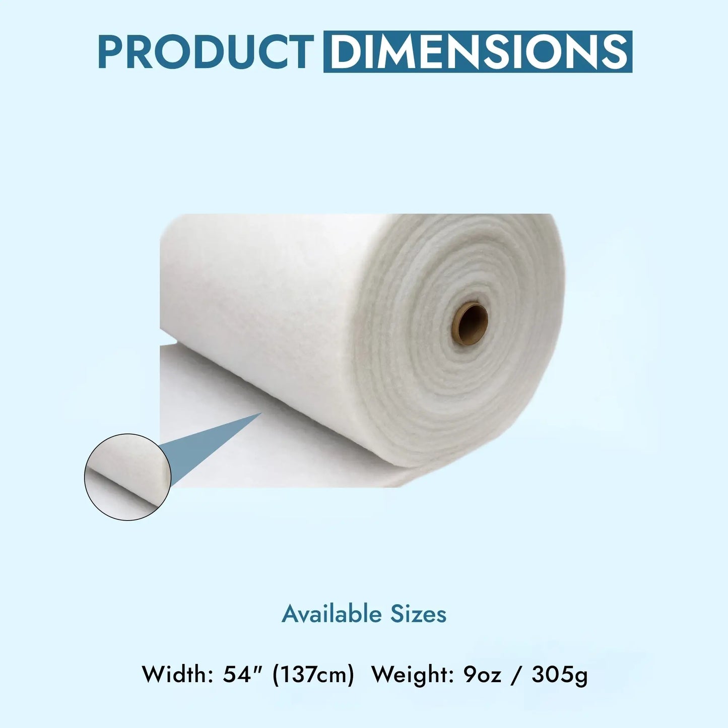 54" 9oz (305g) Upholstery Wadding