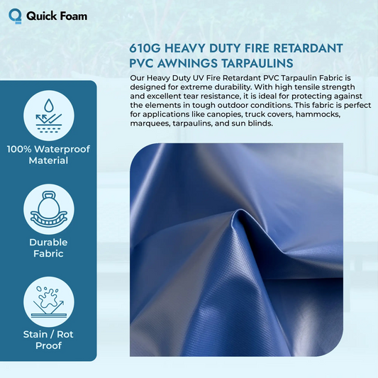 610g Heavy Duty Fire Retardant PVC Tarpaulin