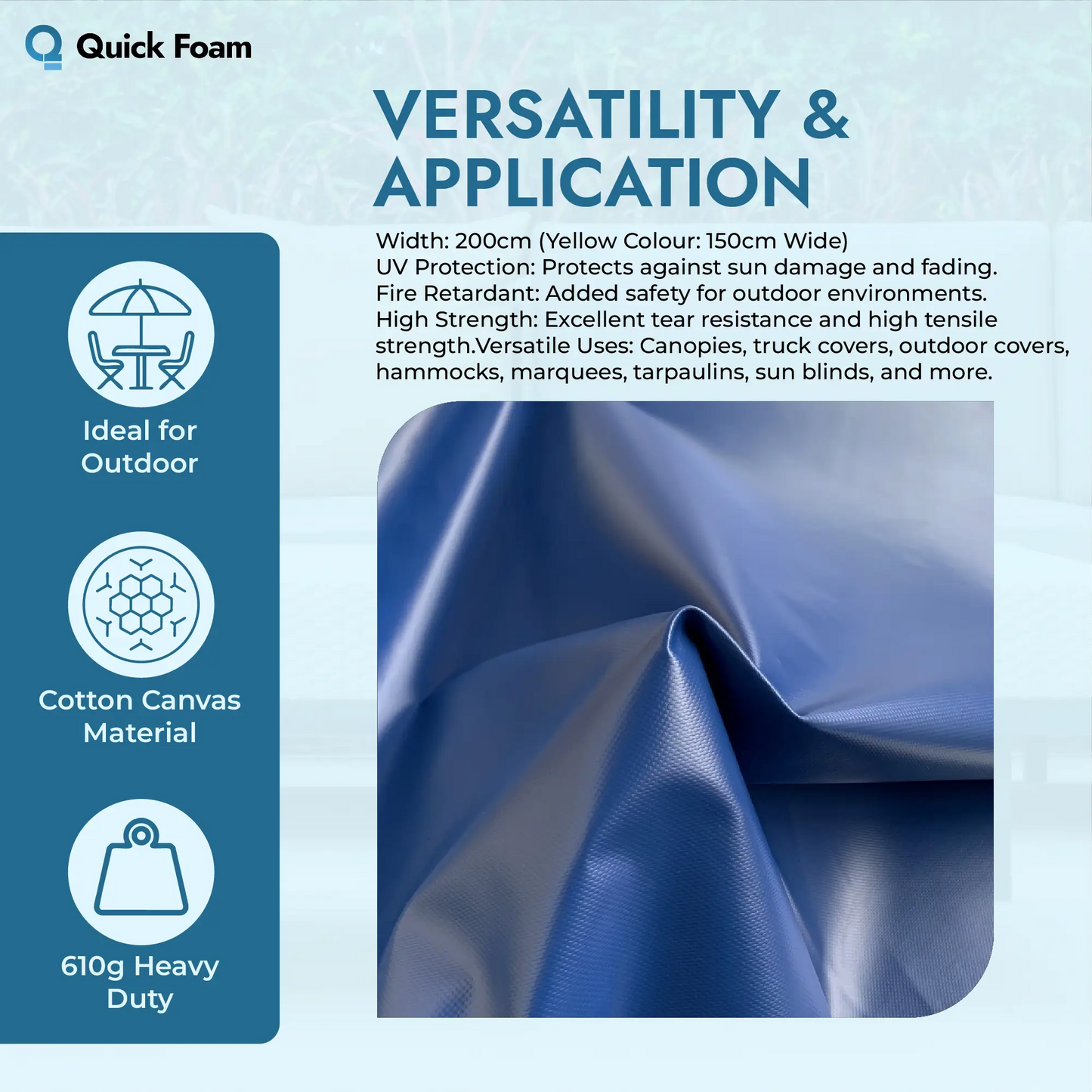 610g Heavy Duty Fire Retardant PVC Tarpaulin