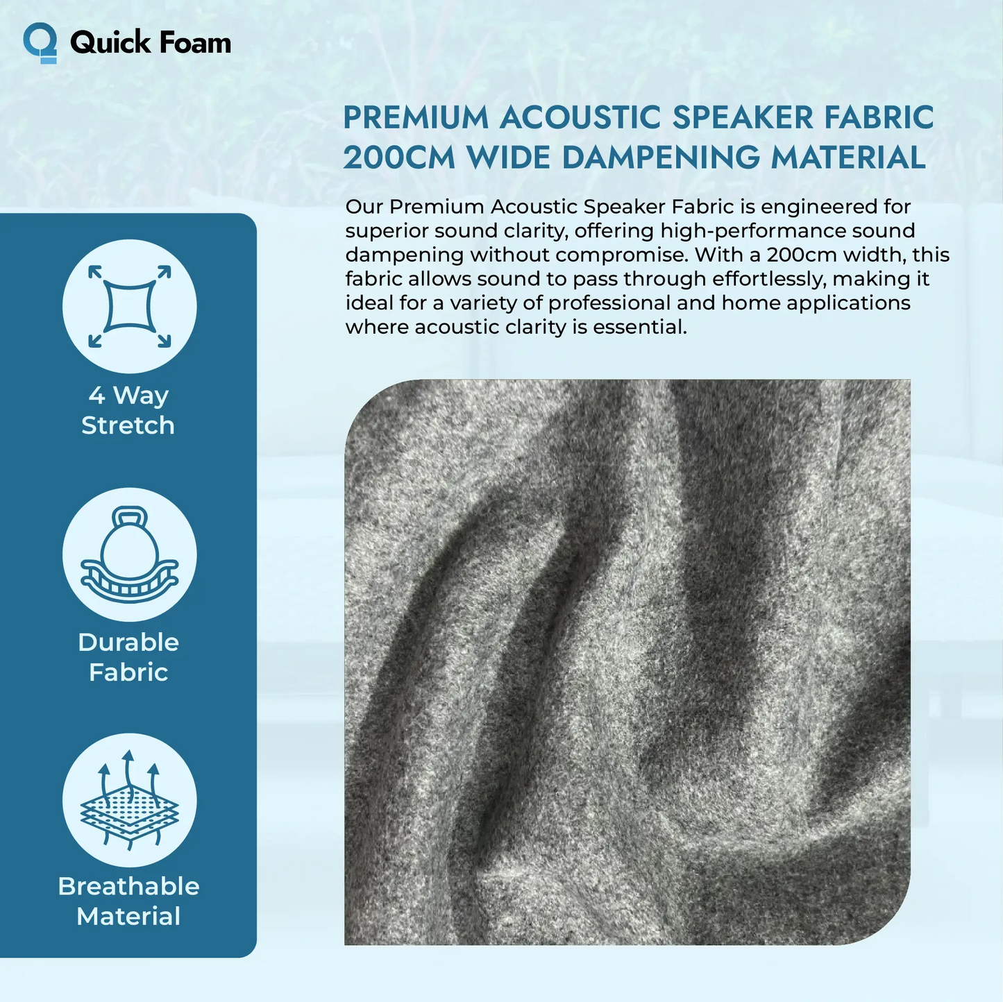 Premium Acoustic Speaker Fabric - 200cm Wide