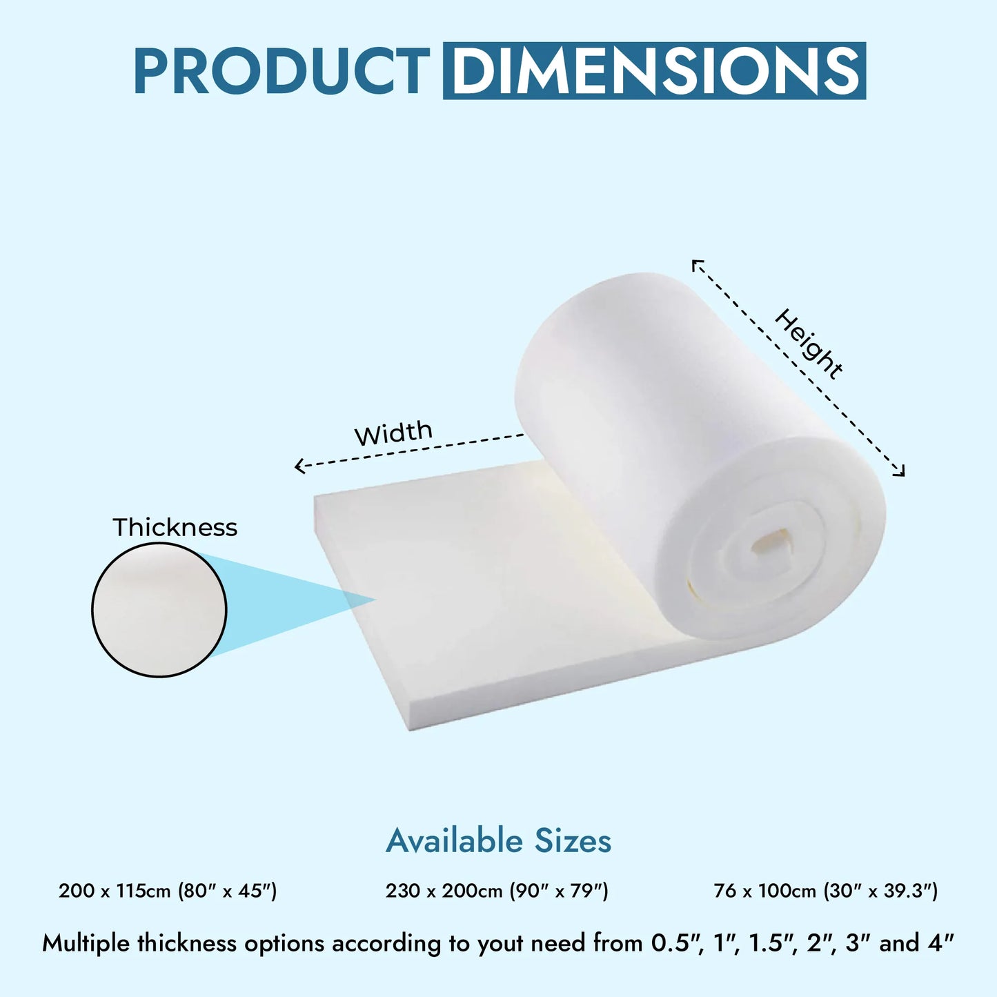 Average-Soft Foam Sheet for Headboards, Packaging & General Use