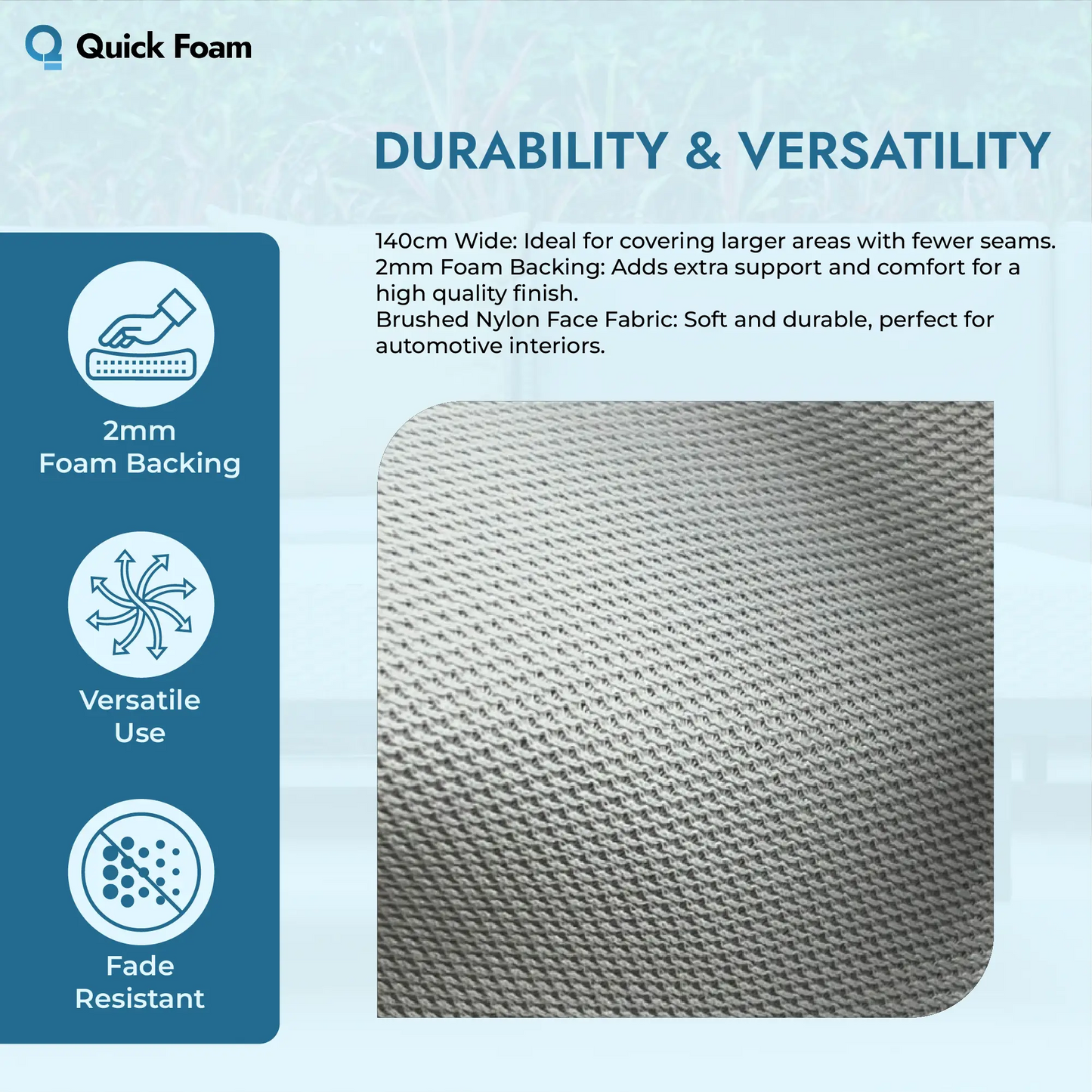 Car Headliner Fabric 2MM Foam Backed - Durable Interior Lining Material