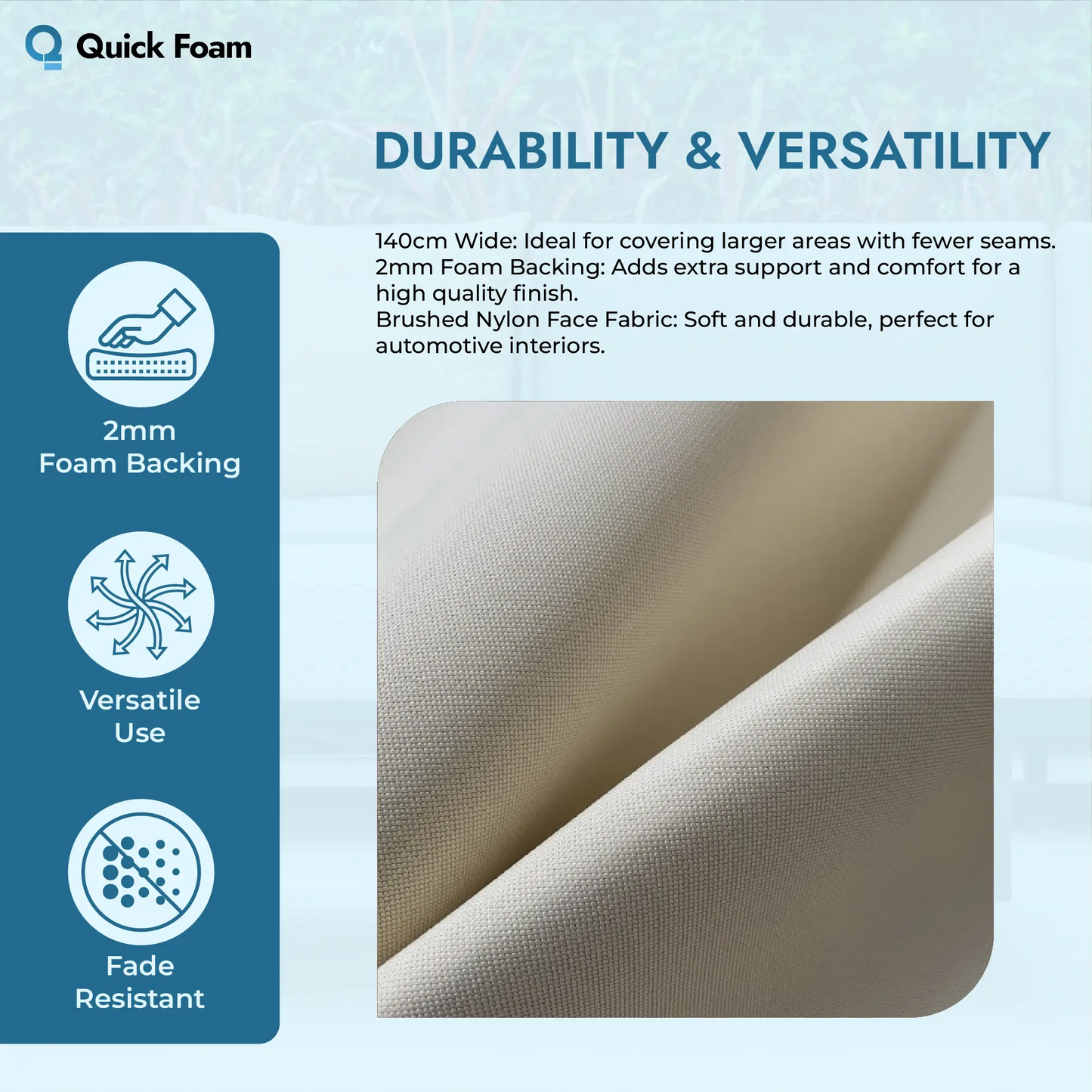 Car Headliner Fabric 2MM Foam Backed