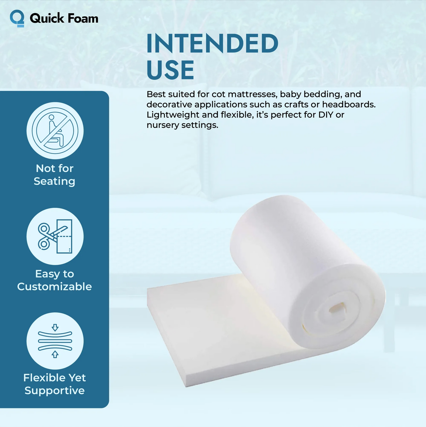 Cot Safe Foam Sheet for Cots and Nurseries