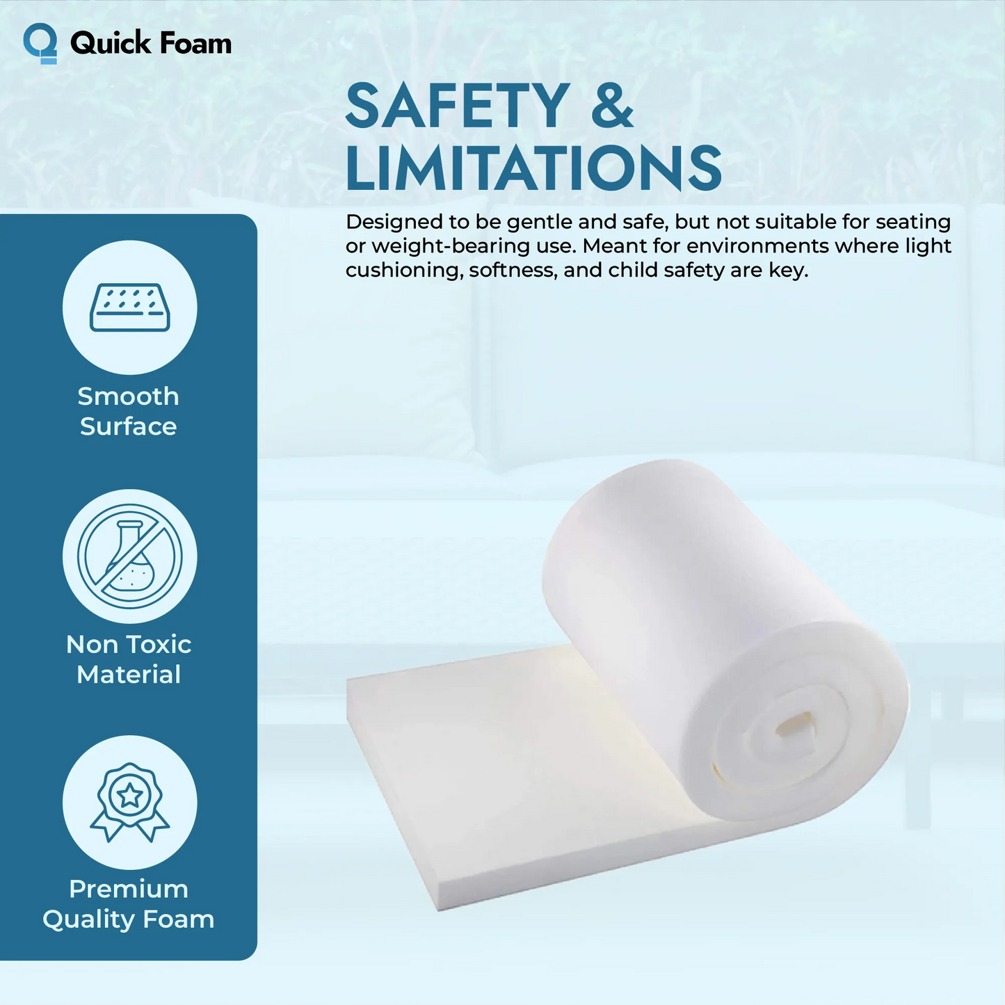 Cot Safe Foam Sheet for Cots and Nurseries