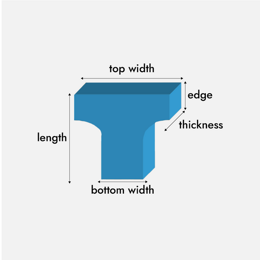 Curved T cushion foam