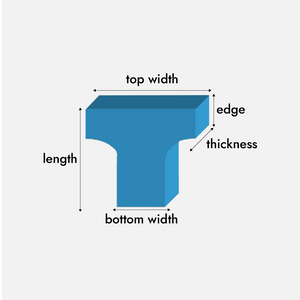 Curved T cushion foam