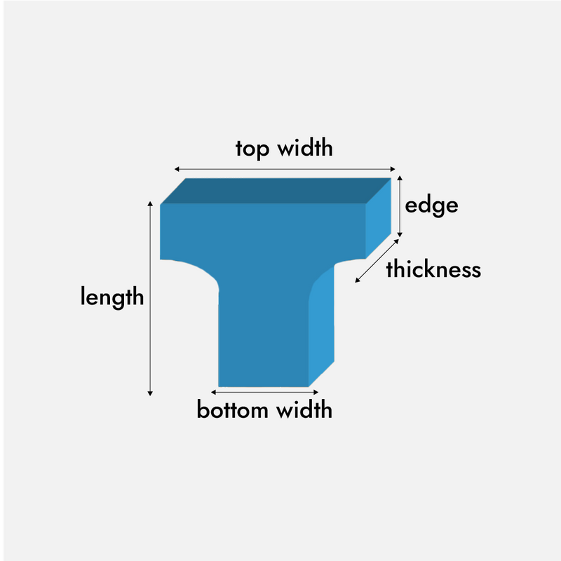 Curved T cushion foam