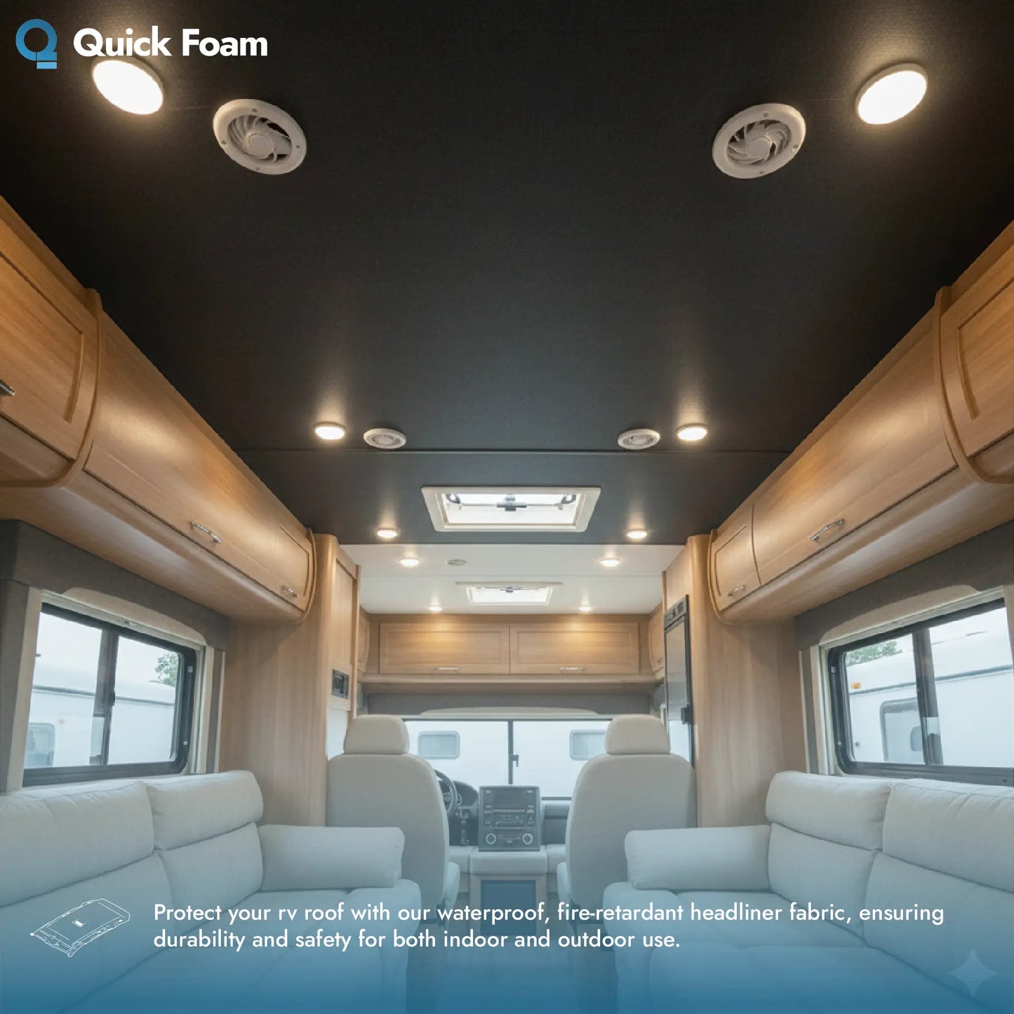 3 Metres Headliner Fabric with 2MM Foam Backing & Spray Adhesive