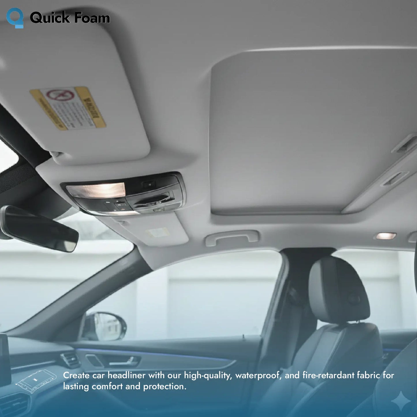 Car Headliner Fabric 2MM Foam Backed - Durable Interior Lining Material