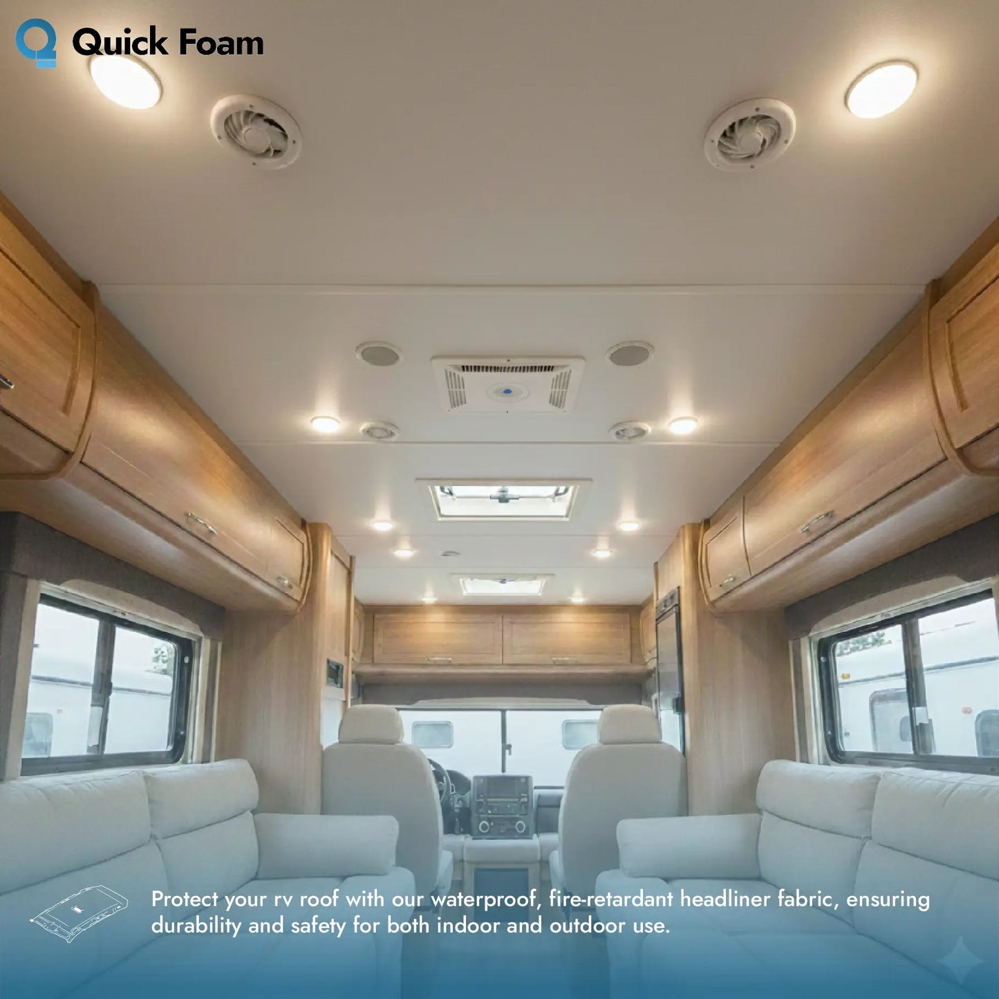 Foam Backed Car Headliner Fabric - Brushed Nylon Roof Lining