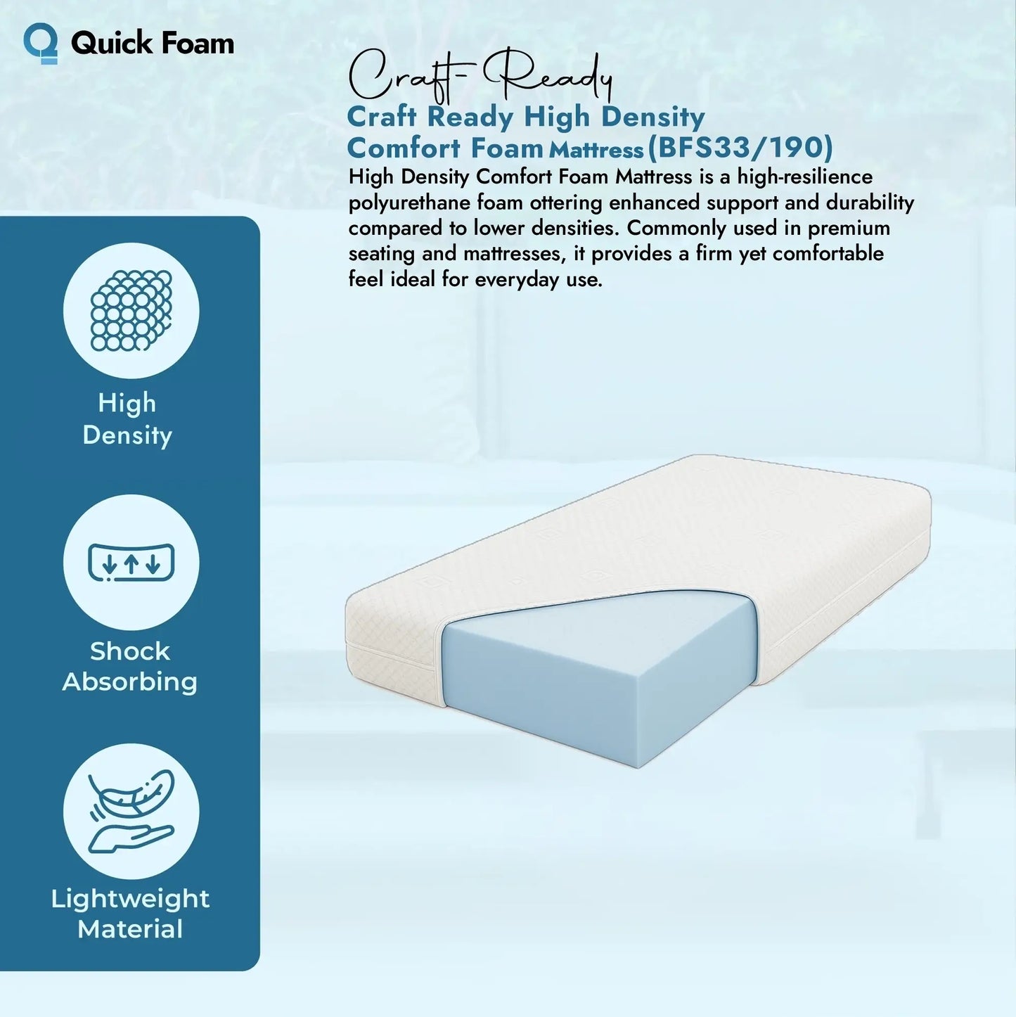 High Density Comfort Foam Mattress (BFS33/190)