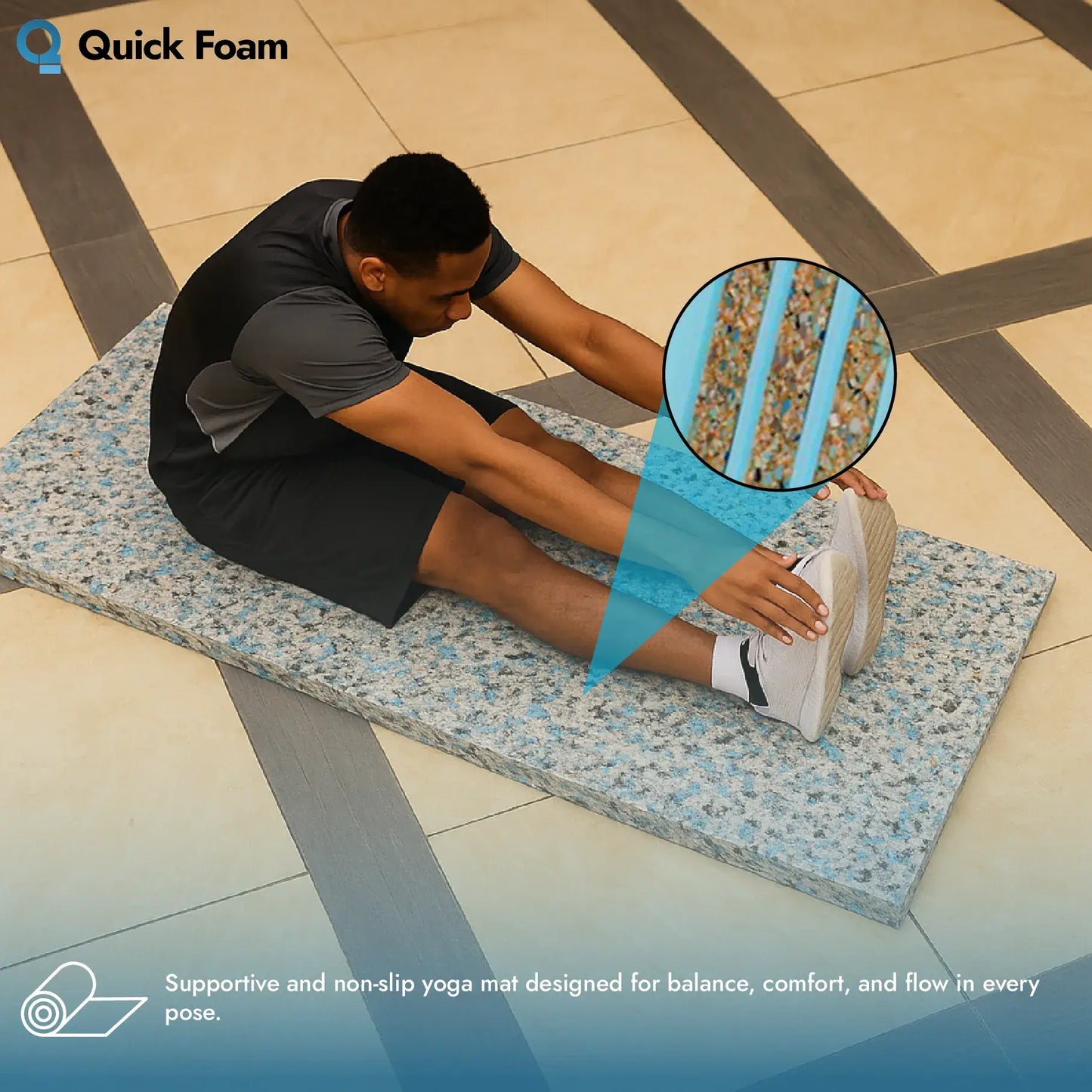 High-Density Recon Yoga Foam Block 30 x 20 x 5 cm (2")