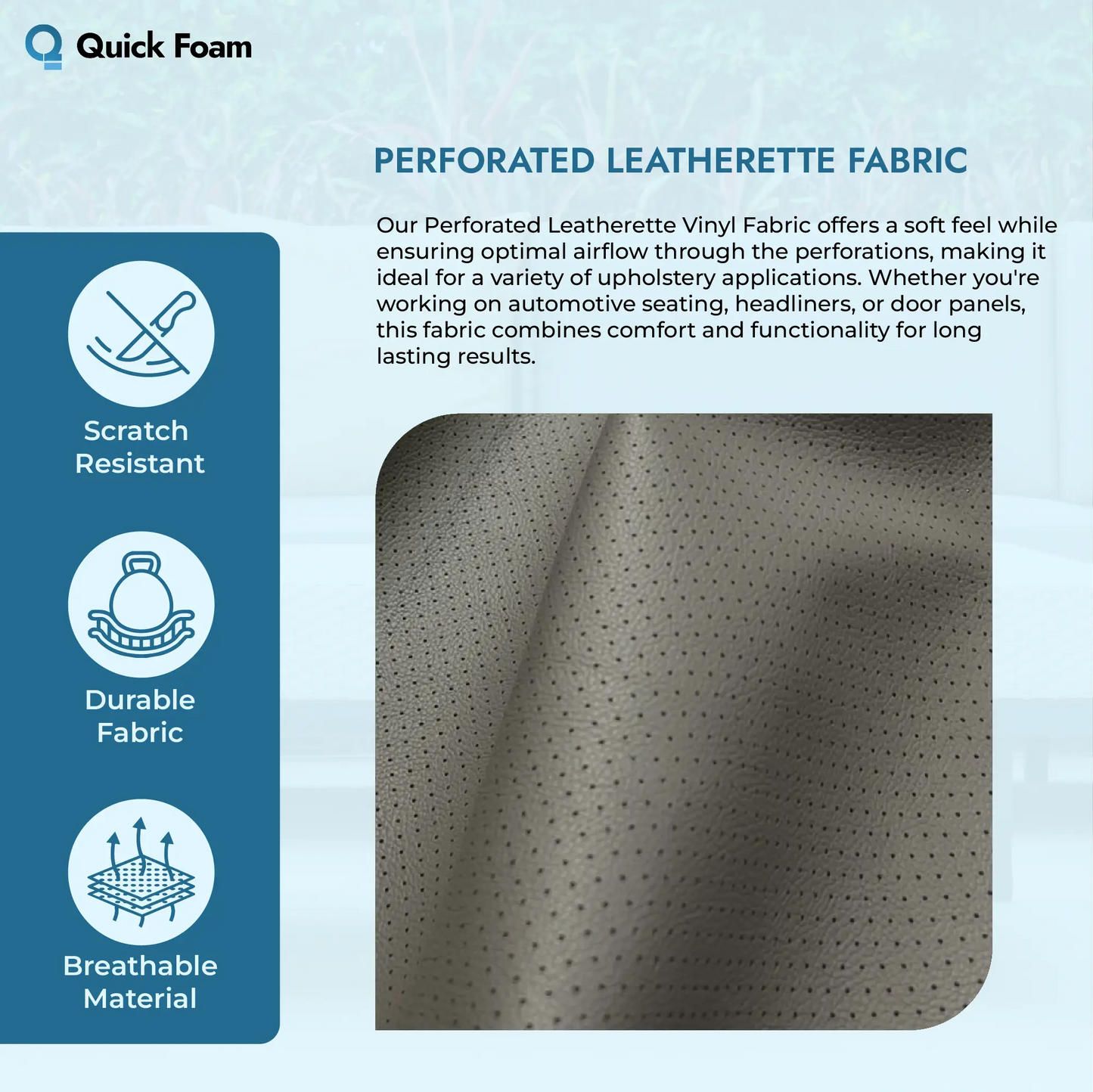 Perforated Leatherette Fabric