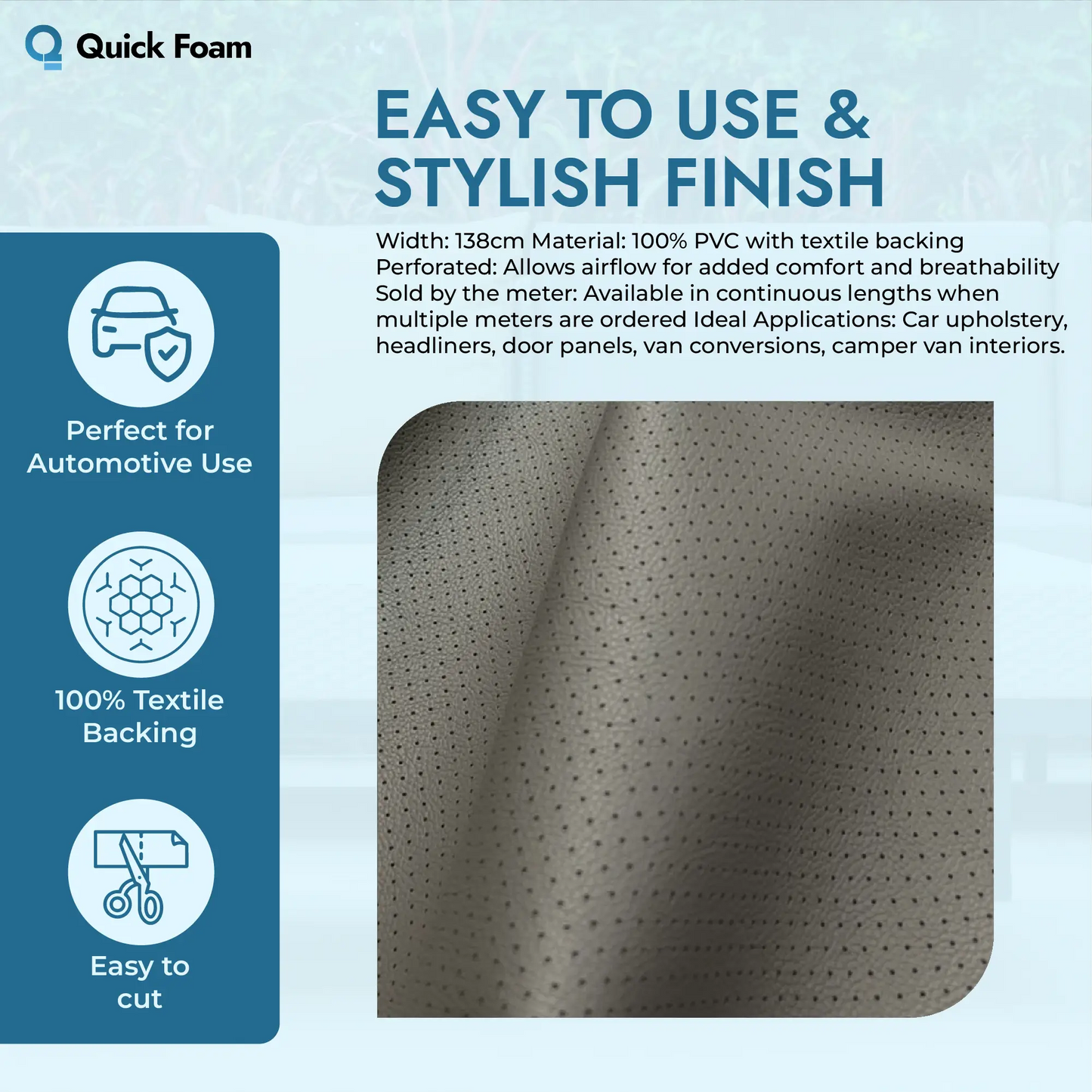 Perforated Leatherette Fabric