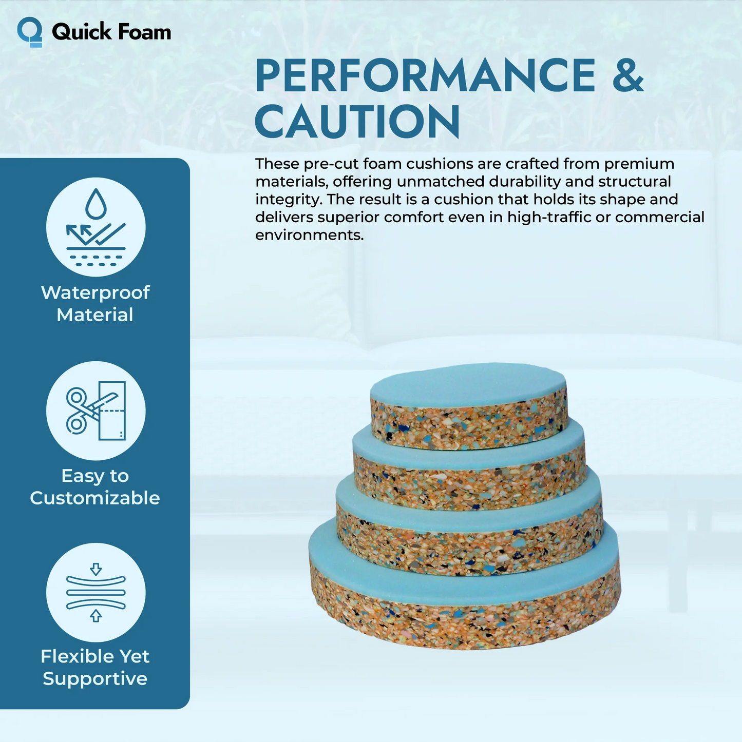 Pre-Cut Circular Bar Stool Foam Pads
