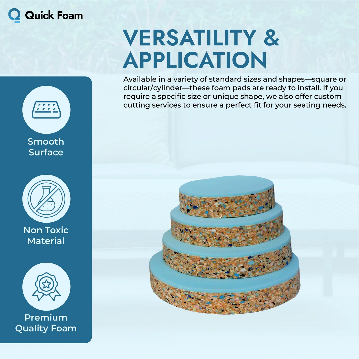 Pre-Cut Circular Bar Stool Foam Pads