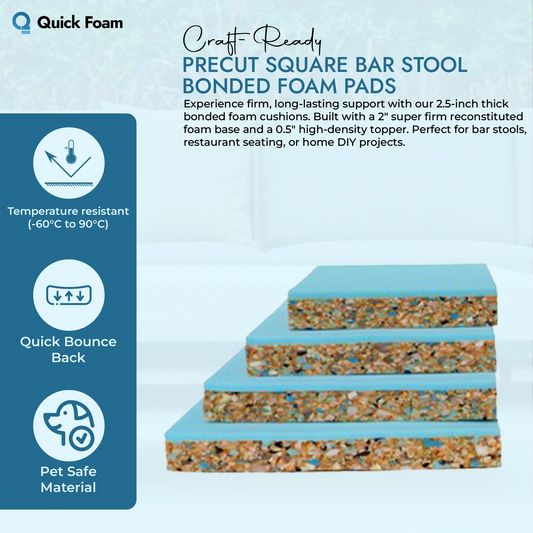 Pre-Cut Square Bar Stool Foam Pads