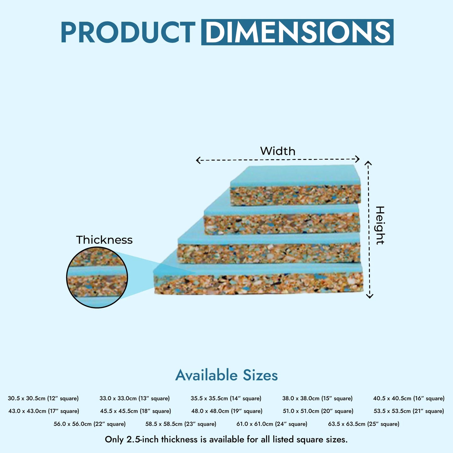 Pre-Cut Square Bar Stool Foam Pads