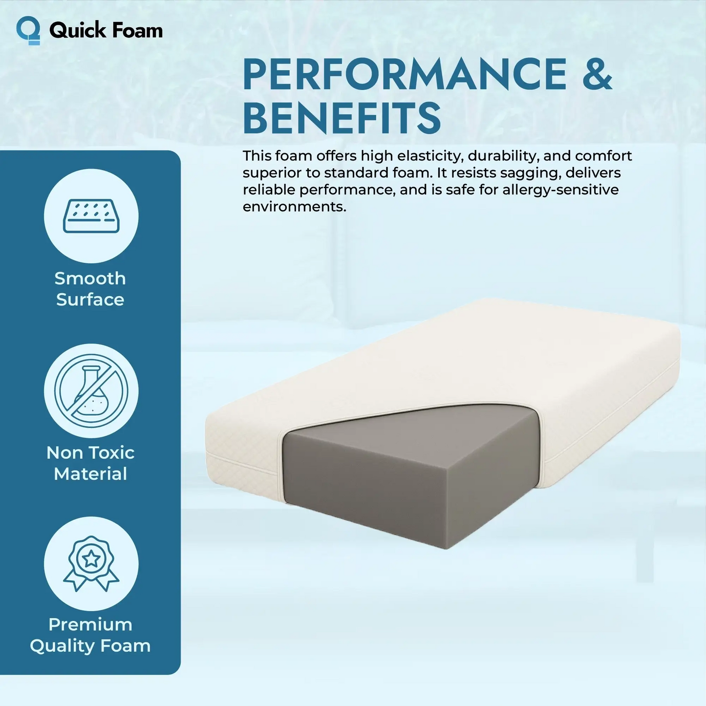 Premium High Density Reflex Firm Foam Mattress (BFS40/150)
