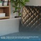 Quilted Fabric Leatherette Double Diamond Design