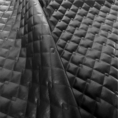 Quilted Fabric Leatherette Double Diamond Design