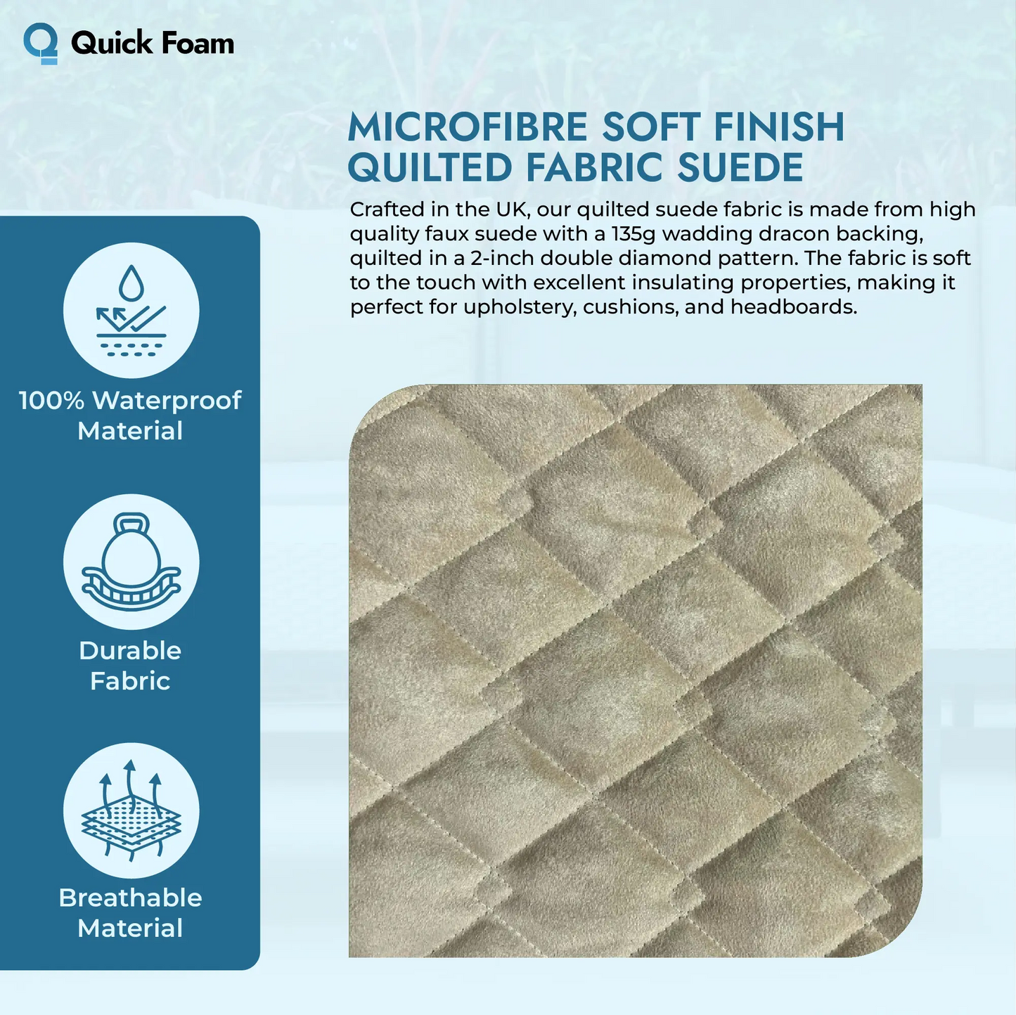 Microfibre Soft Finish Quilted Suede