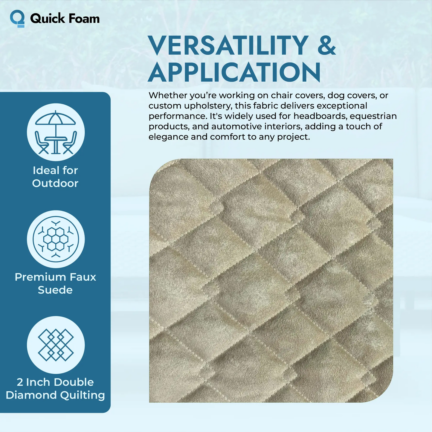 Microfibre Soft Finish Quilted Suede