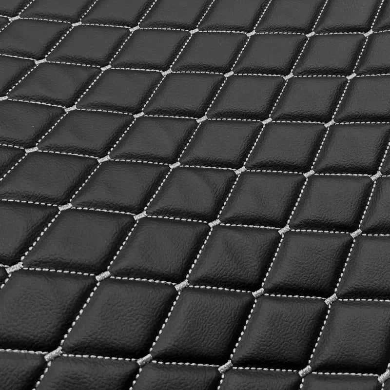Waterproof Diamond Stitch Faux Leather Quilted Vinyl Fabric