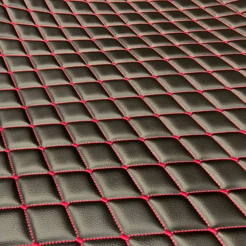 Waterproof Diamond Stitch Faux Leather Quilted Vinyl Fabric