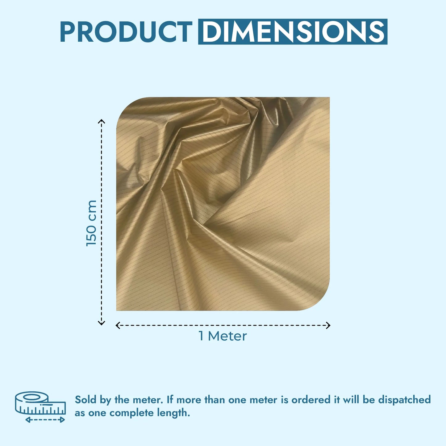 Reflective Ripstop Fabric Waterproof, UV-Protective 2oz Black & Gold