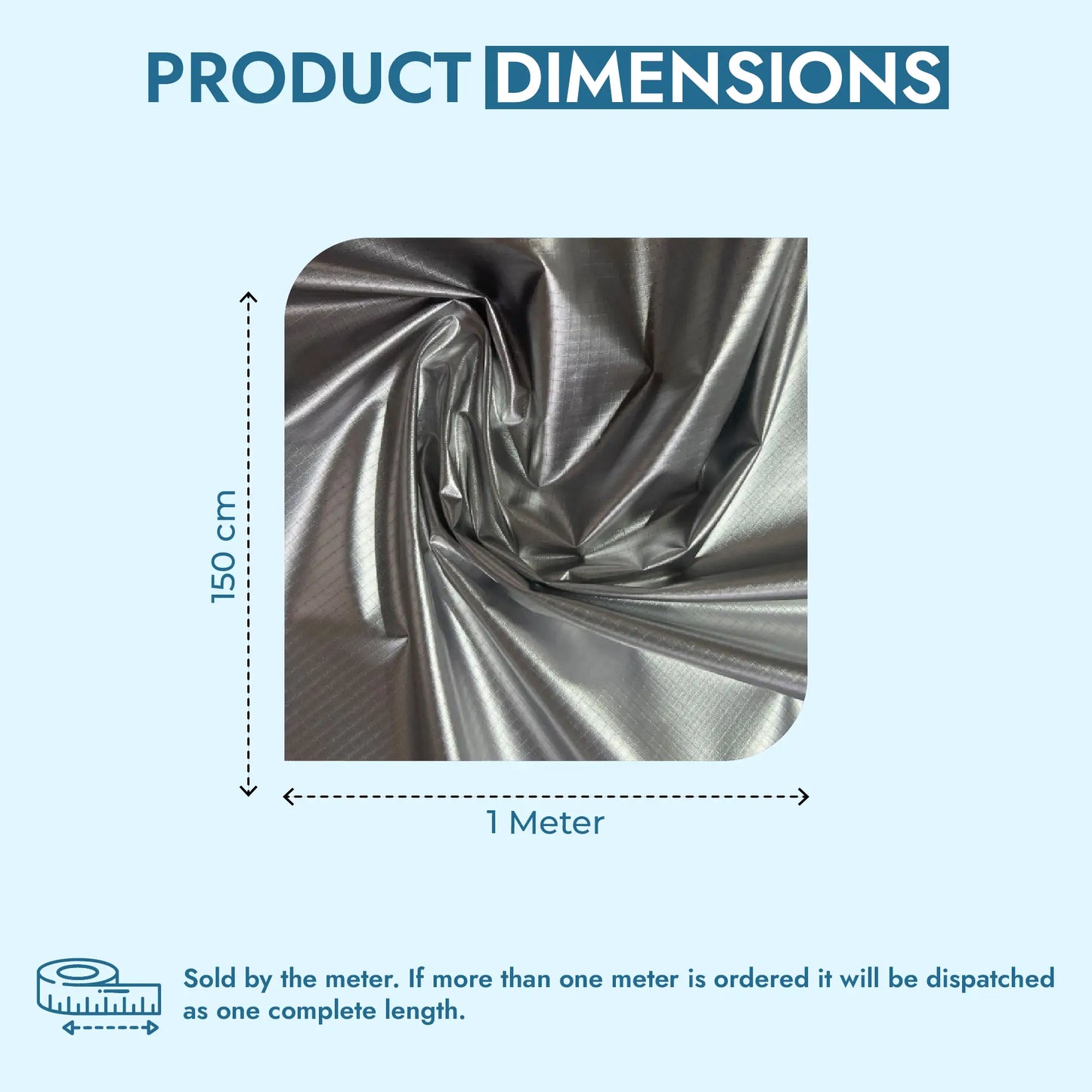 Reflective Ripstop Fabric Black & Silver