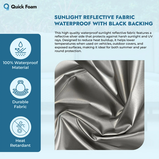 Sunlight Reflective Fabric Waterproof with Black Backing