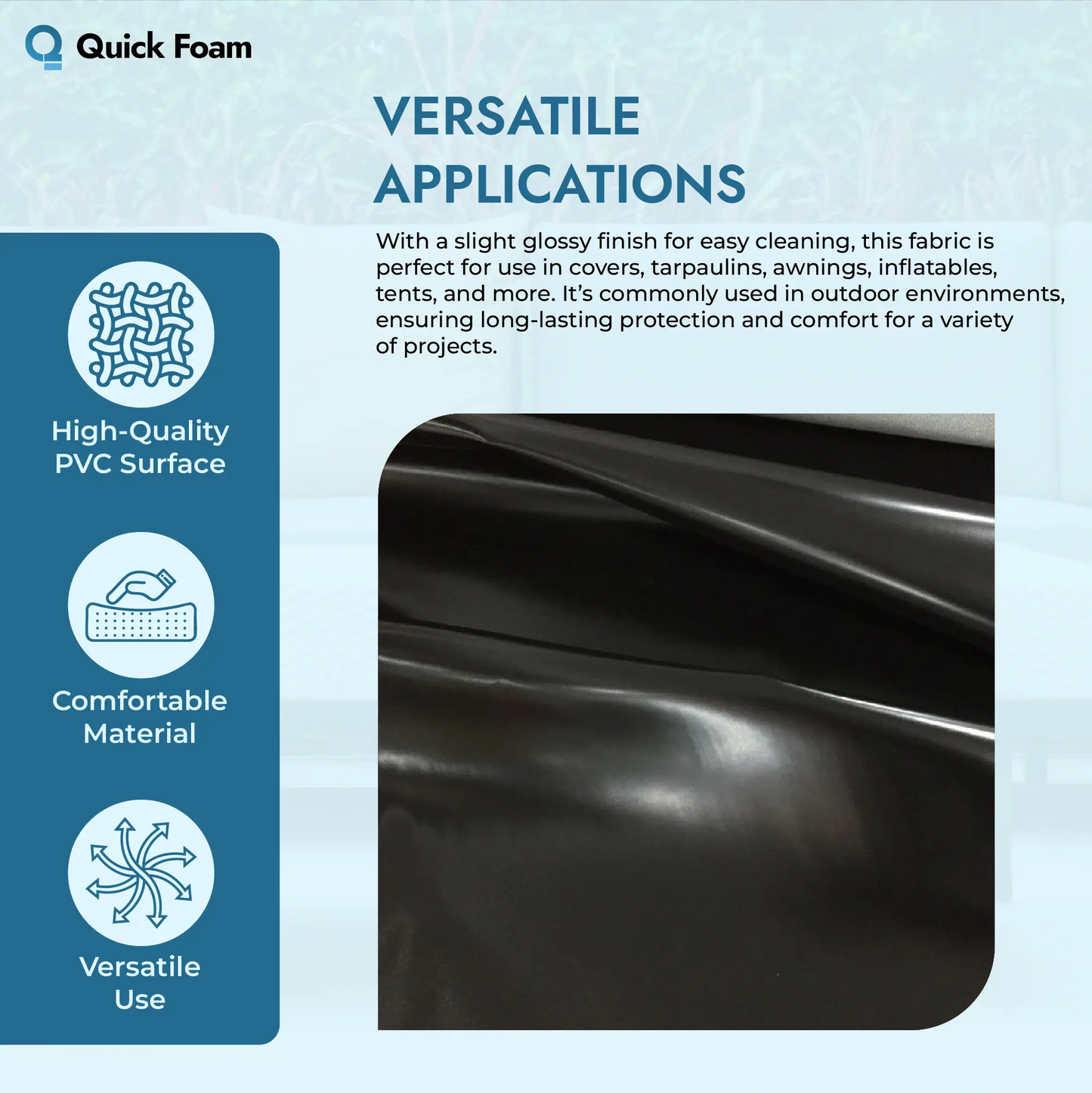 Reinforced PVC Fabric Heavy Duty UV Stabilised Gloss