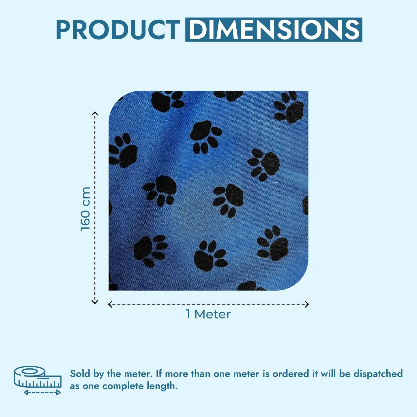Waterproof Canvas Fabric - Dog Paw Print Design