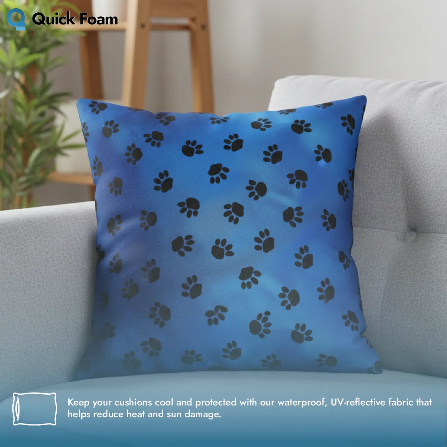 Waterproof Canvas Fabric - Dog Paw Print Design