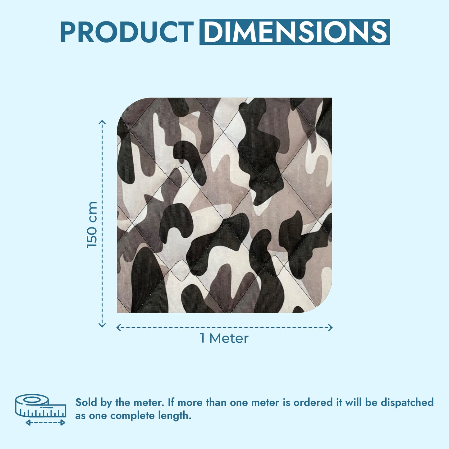 Waterproof Quilted Fabric 4oz PU, Camouflage Print
